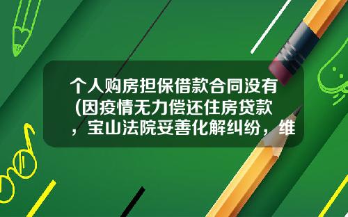 个人购房担保借款合同没有 (因疫情无力偿还住房贷款，宝山法院妥善化解纠纷，维护双方利益→)