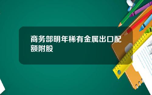 商务部明年稀有金属出口配额附股