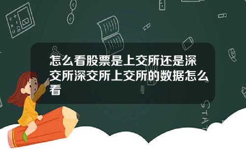 怎么看股票是上交所还是深交所深交所上交所的数据怎么看