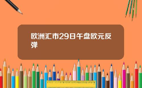 欧洲汇市29日午盘欧元反弹