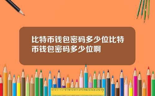 比特币钱包密码多少位比特币钱包密码多少位啊