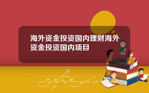 海外资金投资国内理财海外资金投资国内项目