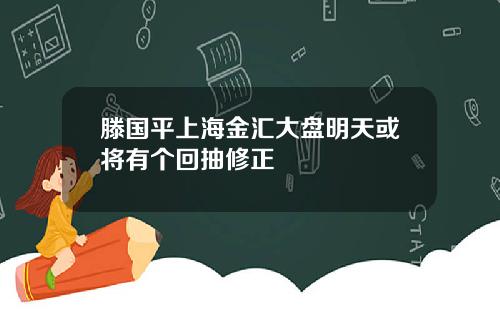 滕国平上海金汇大盘明天或将有个回抽修正