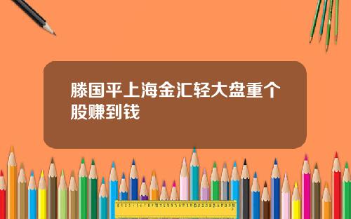 滕国平上海金汇轻大盘重个股赚到钱