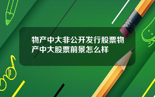 物产中大非公开发行股票物产中大股票前景怎么样