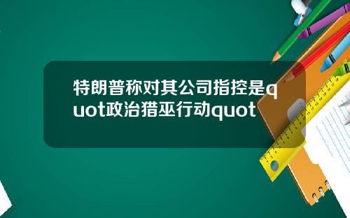 特朗普称对其公司指控是quot政治猎巫行动quot