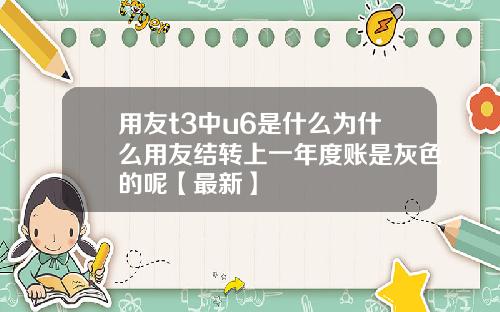 用友t3中u6是什么为什么用友结转上一年度账是灰色的呢【最新】