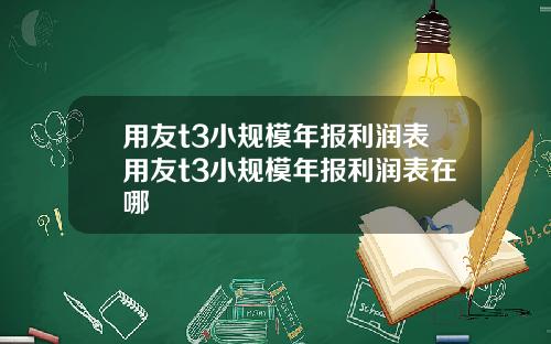 用友t3小规模年报利润表用友t3小规模年报利润表在哪