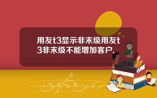 用友t3显示非末级用友t3非末级不能增加客户.