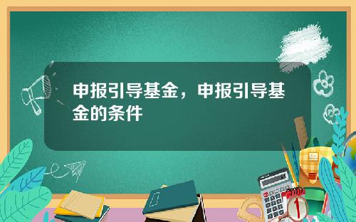 申报引导基金，申报引导基金的条件