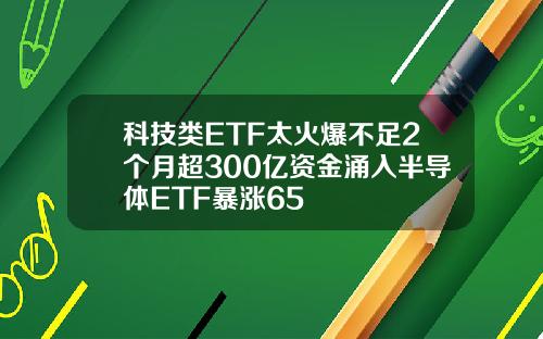 科技类ETF太火爆不足2个月超300亿资金涌入半导体ETF暴涨65