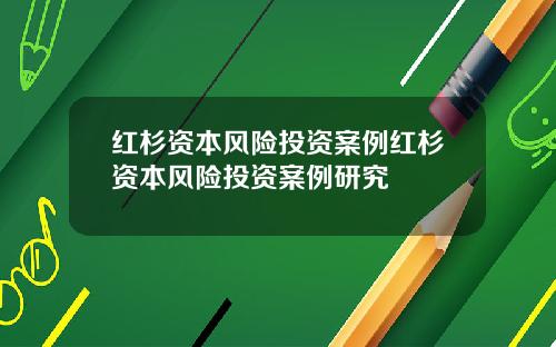 红杉资本风险投资案例红杉资本风险投资案例研究