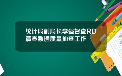 统计局副局长李强督查RD清查数据质量抽查工作