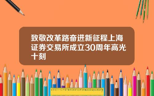 致敬改革路奋进新征程上海证券交易所成立30周年高光十刻