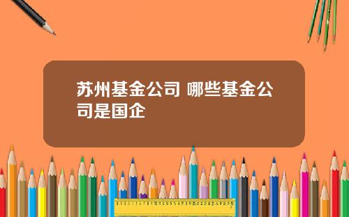 苏州基金公司 哪些基金公司是国企