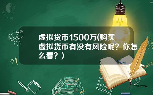 虚拟货币1500万(购买虚拟货币有没有风险呢？你怎么看？)