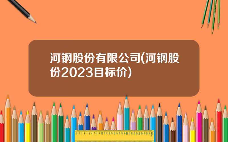 河钢股份有限公司(河钢股份2023目标价)