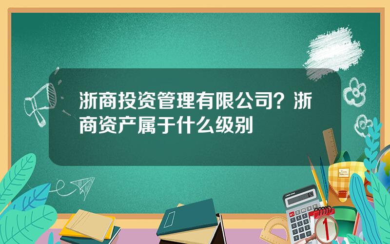 浙商投资管理有限公司？浙商资产属于什么级别