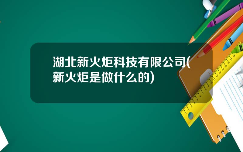 湖北新火炬科技有限公司(新火炬是做什么的)