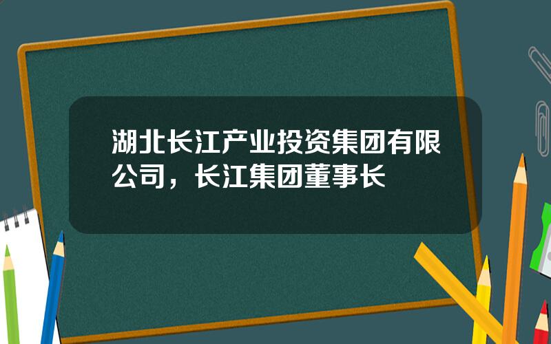 湖北长江产业投资集团有限公司，长江集团董事长