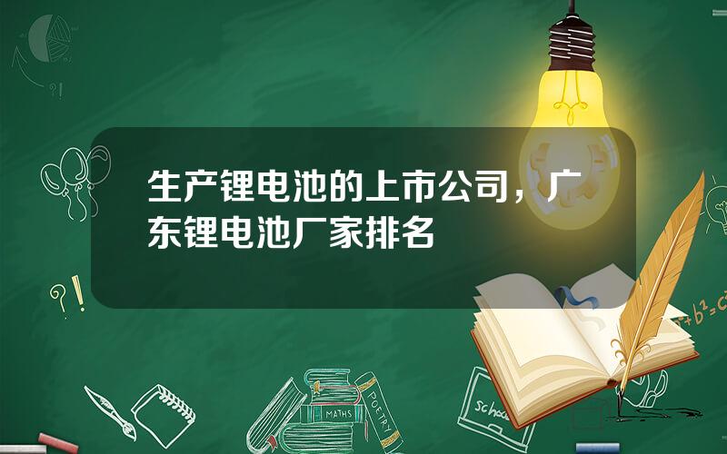 生产锂电池的上市公司，广东锂电池厂家排名