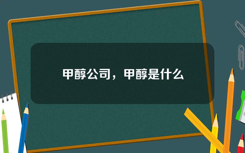 甲醇公司，甲醇是什么