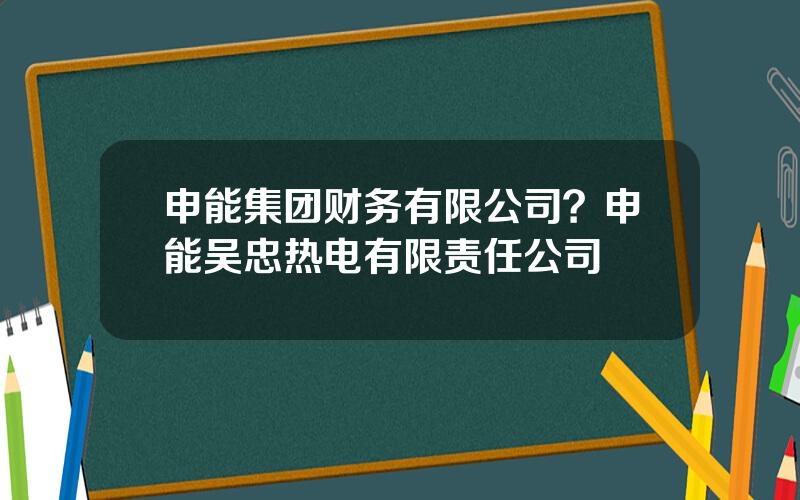 申能集团财务有限公司？申能吴忠热电有限责任公司