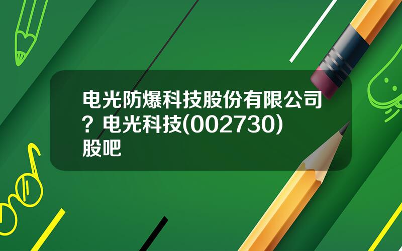 电光防爆科技股份有限公司？电光科技(002730)股吧