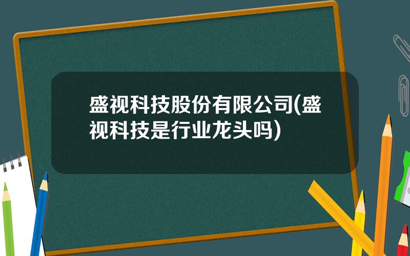 盛视科技股份有限公司(盛视科技是行业龙头吗)