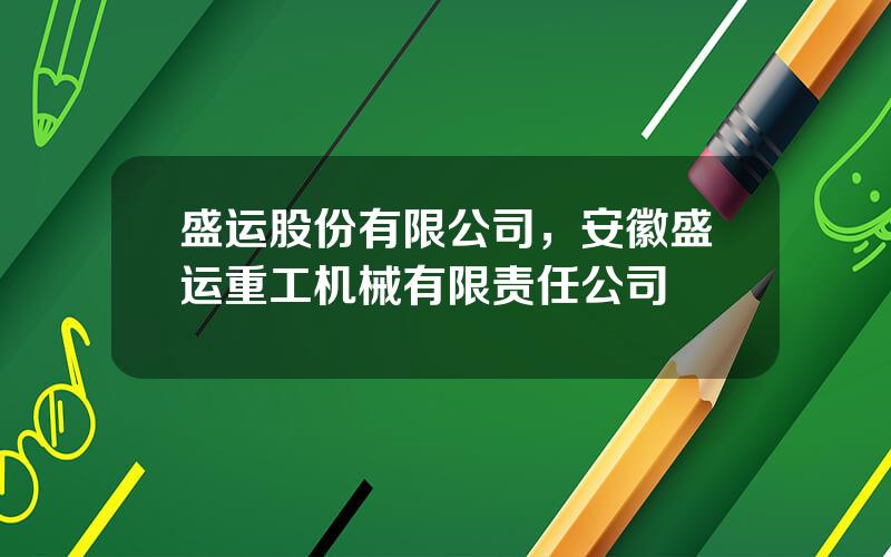 盛运股份有限公司，安徽盛运重工机械有限责任公司