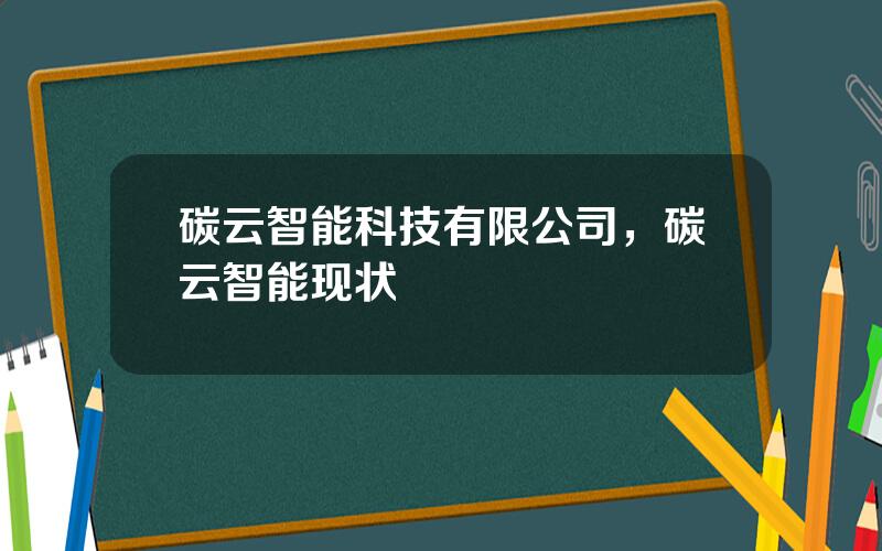 碳云智能科技有限公司，碳云智能现状