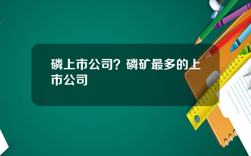 磷上市公司？磷矿最多的上市公司