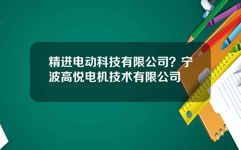 精进电动科技有限公司？宁波高悦电机技术有限公司