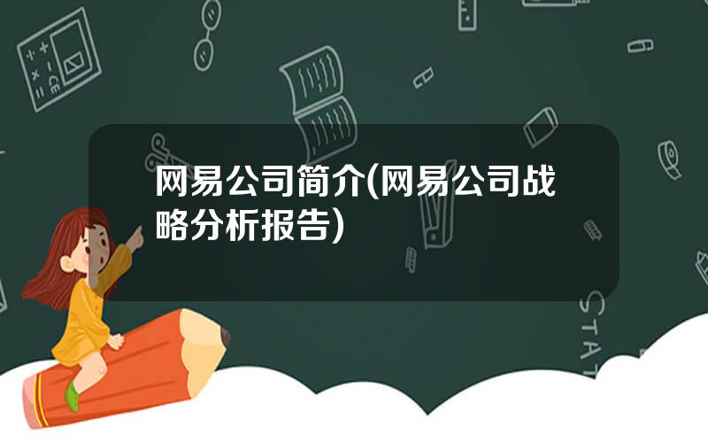 网易公司简介(网易公司战略分析报告)