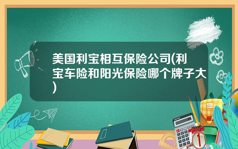 美国利宝相互保险公司(利宝车险和阳光保险哪个牌子大)