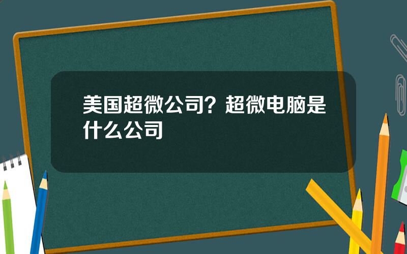 美国超微公司？超微电脑是什么公司